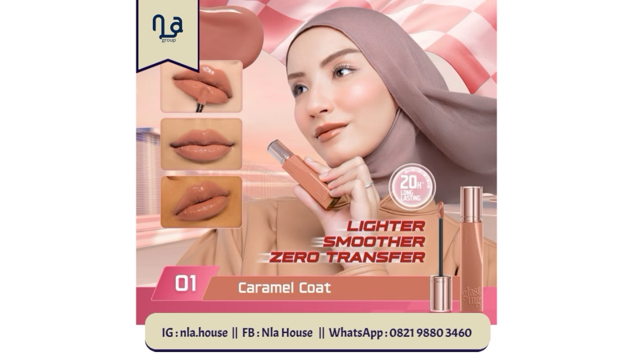 Wardah Glasting Liquid Lip 01 Caramel Coat