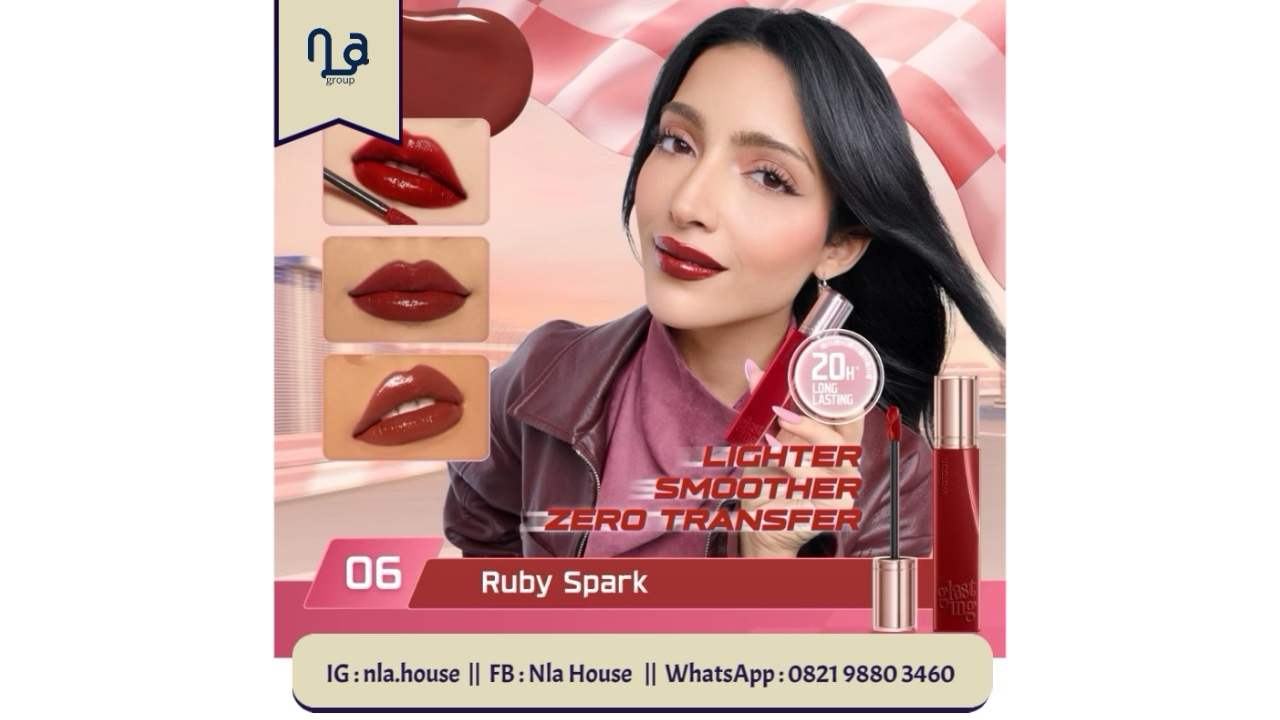 Wardah Glasting Liquid Lip 06 Ruby Spark