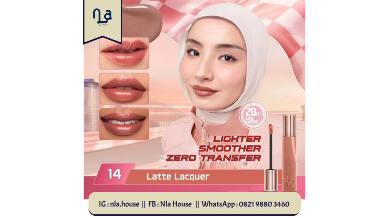 Wardah Glasting Liquid Lip 14 Latte Lacquer