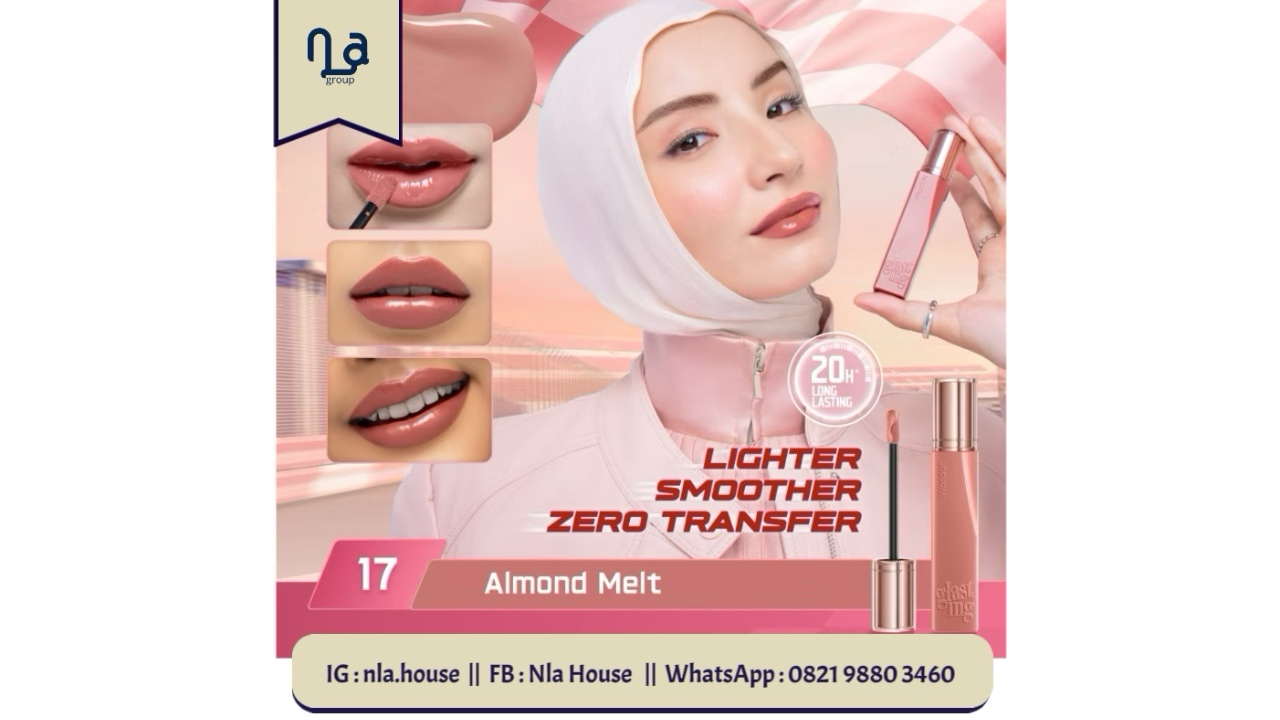 Wardah Glasting Liquid Lip 17 Almond Melt