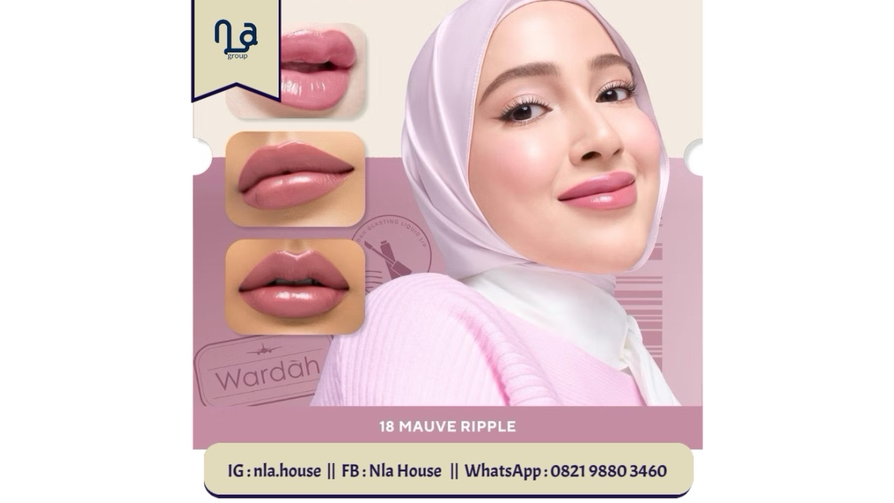 Wardah Glasting Liquid Lip 18 Mauve Ripple