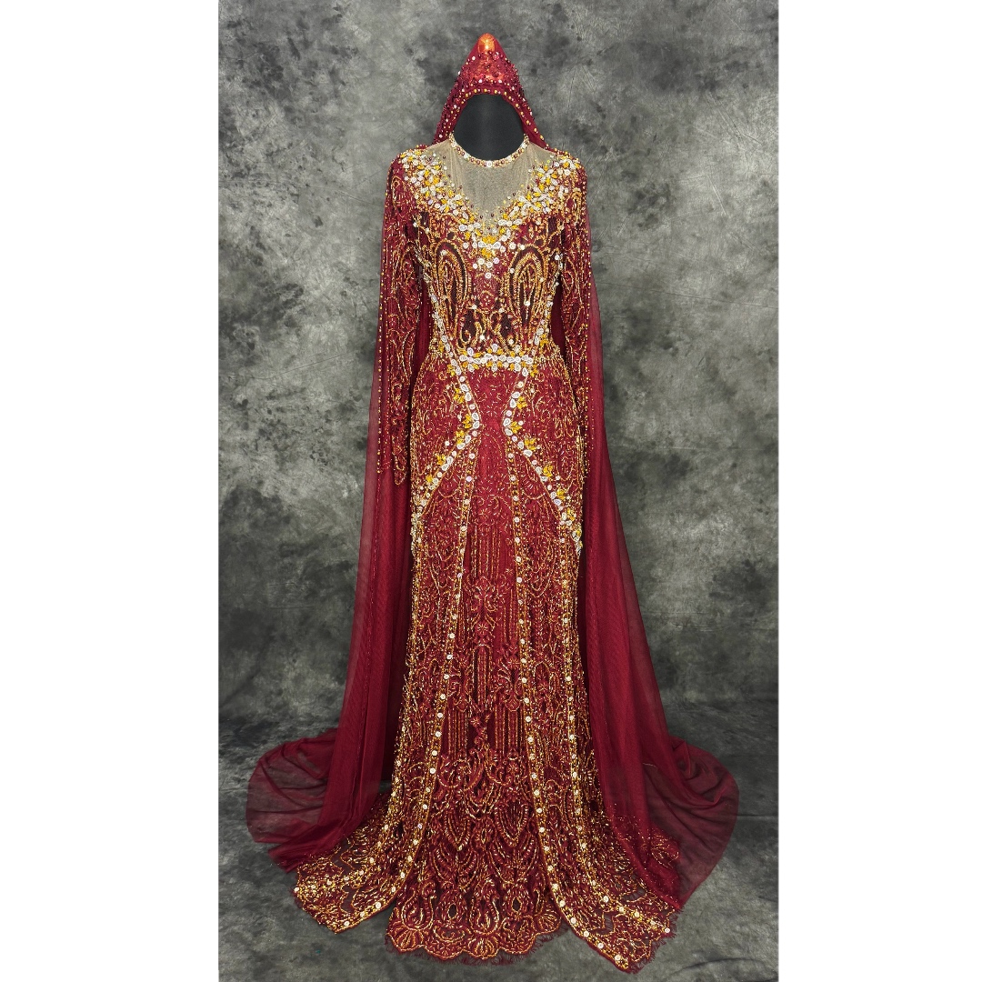 Kabaya 2in1 Maroon (fit to XL) - NEW